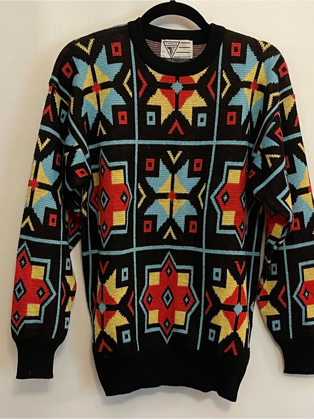 1980's Tyrolia by Head 80's Crosby Wool Blend Ski Sweater Size Medium